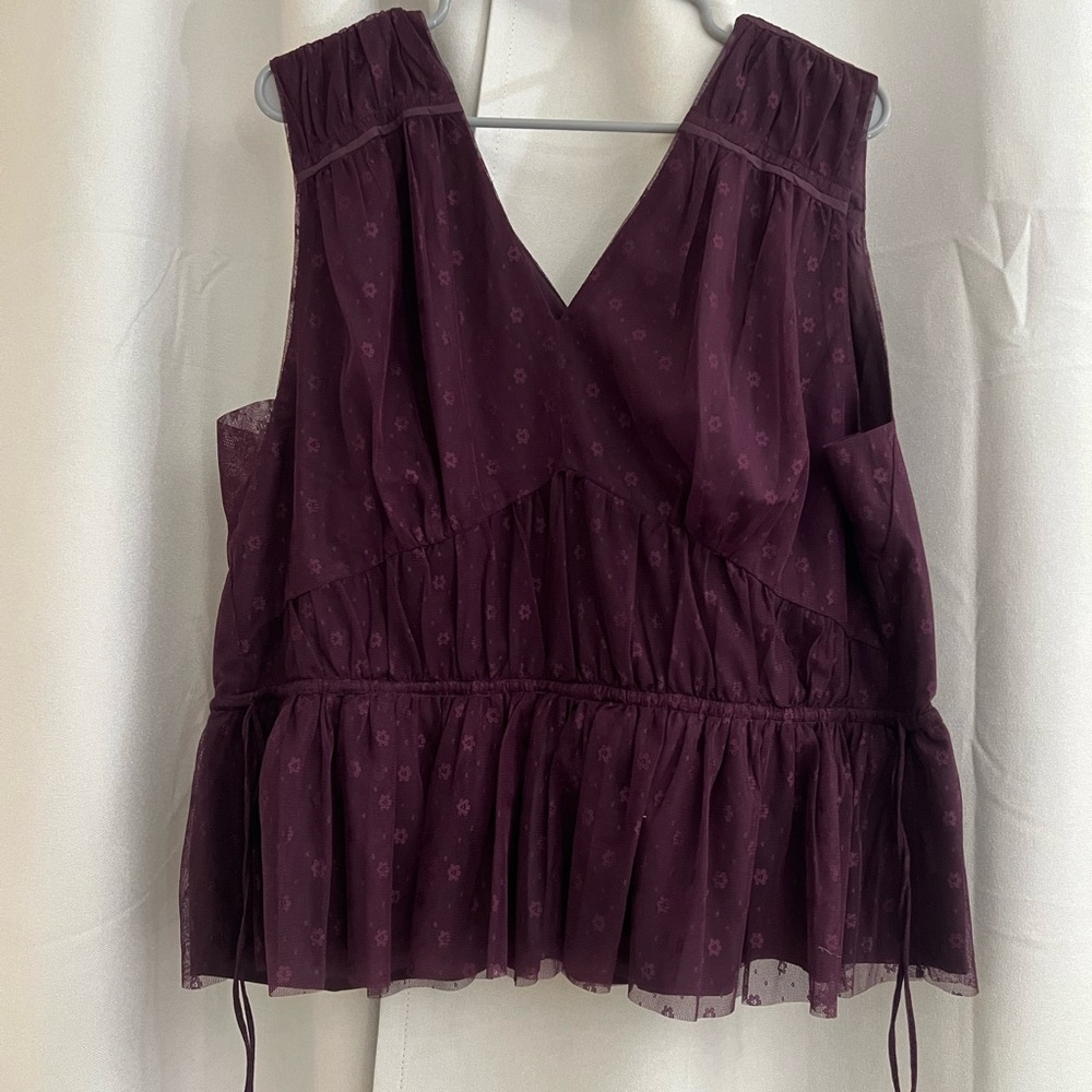 Draper James Deep Purple Sleeveless Blouse